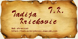 Tadija Kričković vizit kartica